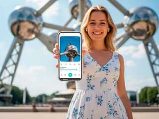 Brussels: Atomium Ticket & Audio Tour with a City Walk