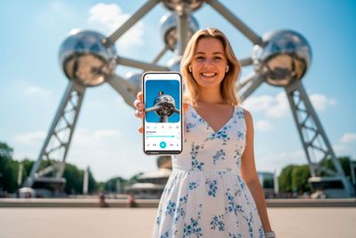 Brussels: Atomium Ticket & Audio Tour with a City Walk
